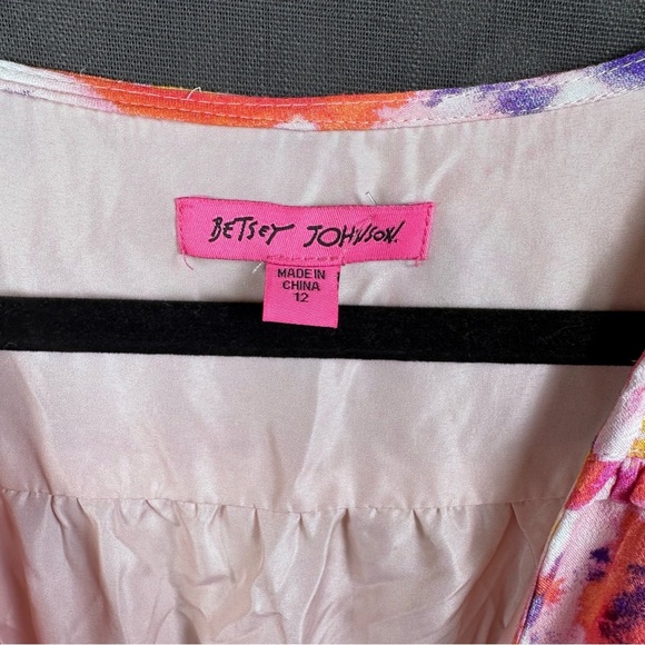 Betsey Johnson Pink and Purple Ruched Wrap Dress - Picture 3 of 9